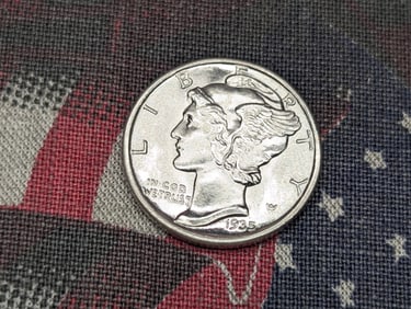 1935 FSB Mercury Silver Dime - GEM BU