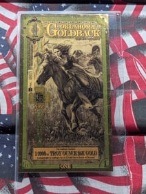 1/1000th Troy Oz. 24k GOLD 2025 Oklahoma $1.00 Goldback