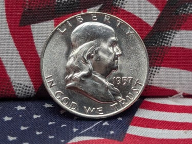 1957-D Franklin Silver Half Dollar - BU