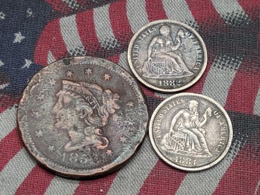 Grab Bag of Various Vintage U.S. Coins. One is a Love Token.