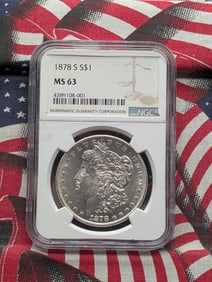 1878-S Morgan Silver Dollar - NGC MS63