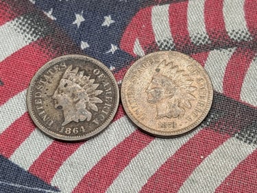 1864 & 1873 Indian Head Cents (2 PCS)