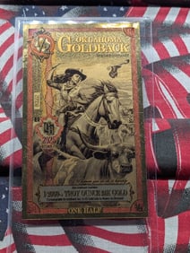 1/2000th Troy Oz. 24k GOLD 2025 Oklahoma 1/2 Dollar Goldback