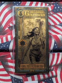 1/200th Troy Oz. 24k GOLD 2025 Oklahoma $5.00 Goldback