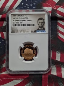 2009-S PROOF Bronze Lincoln Birth & Childhood Cent - NGC PF69 RD ULTRA CAMEO
