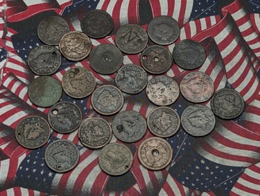 25 Holed and or Damaged Large Cents, Various Dates