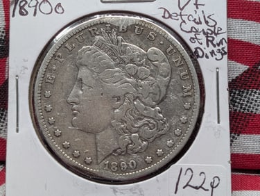 1890-O Morgan Dollar VF details Couple of Rim Dings