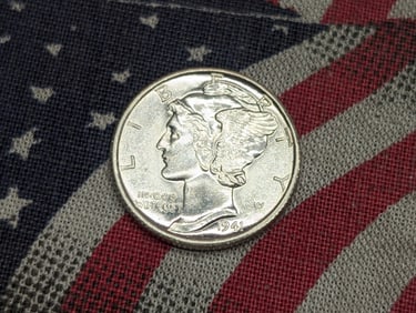 1941-S FSB Mercury Silver Dime - GEM BU