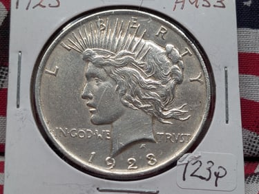 1923 Peace Dollar AU53 Very Nice
