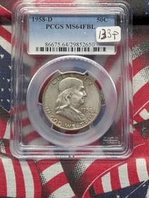 1958-D Franklin Half Dollar, PCGS MS64 FBL Premium Full Bell Line. Top Teir Grader!