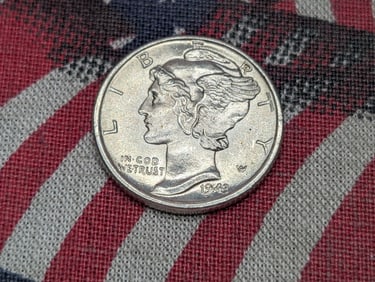 1943-D FSB Mercury Silver Dime - BU
