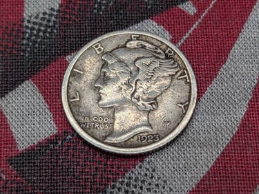 1923-S Mercury Silver Dime - VF+