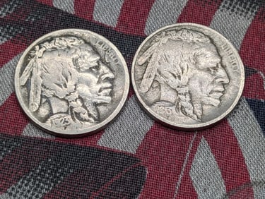 1913 & 1923-S Indian Head Buffalo Nickels (2 PCS)