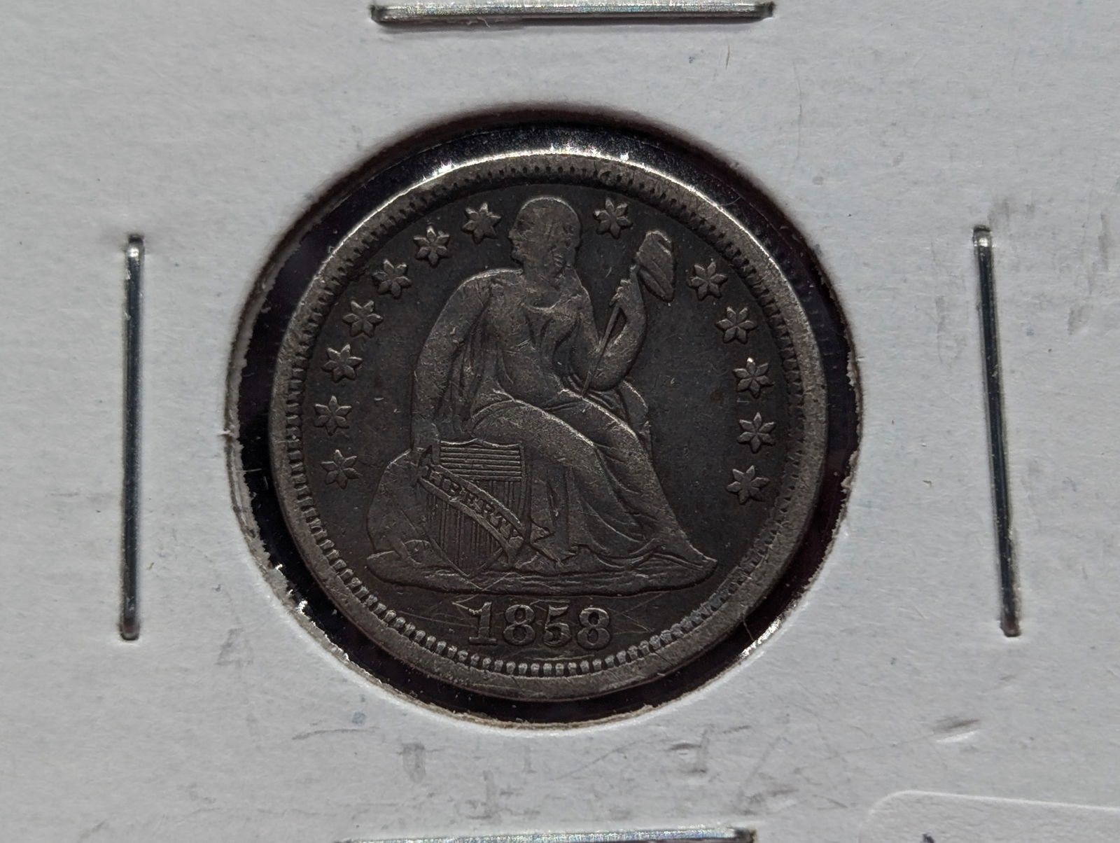 1858 Seated Liberty Dime, Lots of Details (1 of 3)