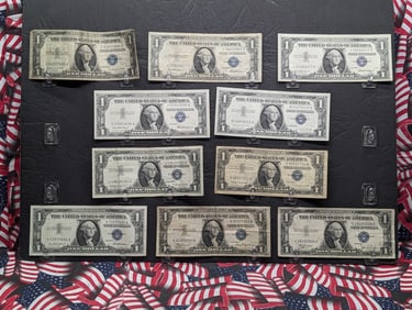 1935-A, 35-C, 35F, 35G, (3) 1957, 57-A, (2) 57-B Series $1.00 Silver Certificates - Including Lower