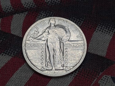 1924-D Standing Liberty Silver Quarter - SEMI-KEY DATE! - FINE/VF