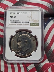 1776-1976-D Type 1 Eisenhower Dollar - NGC MS65
