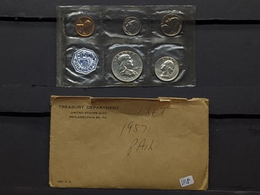 1957 Silver Proof Set, (3) 90% Silver Coins
