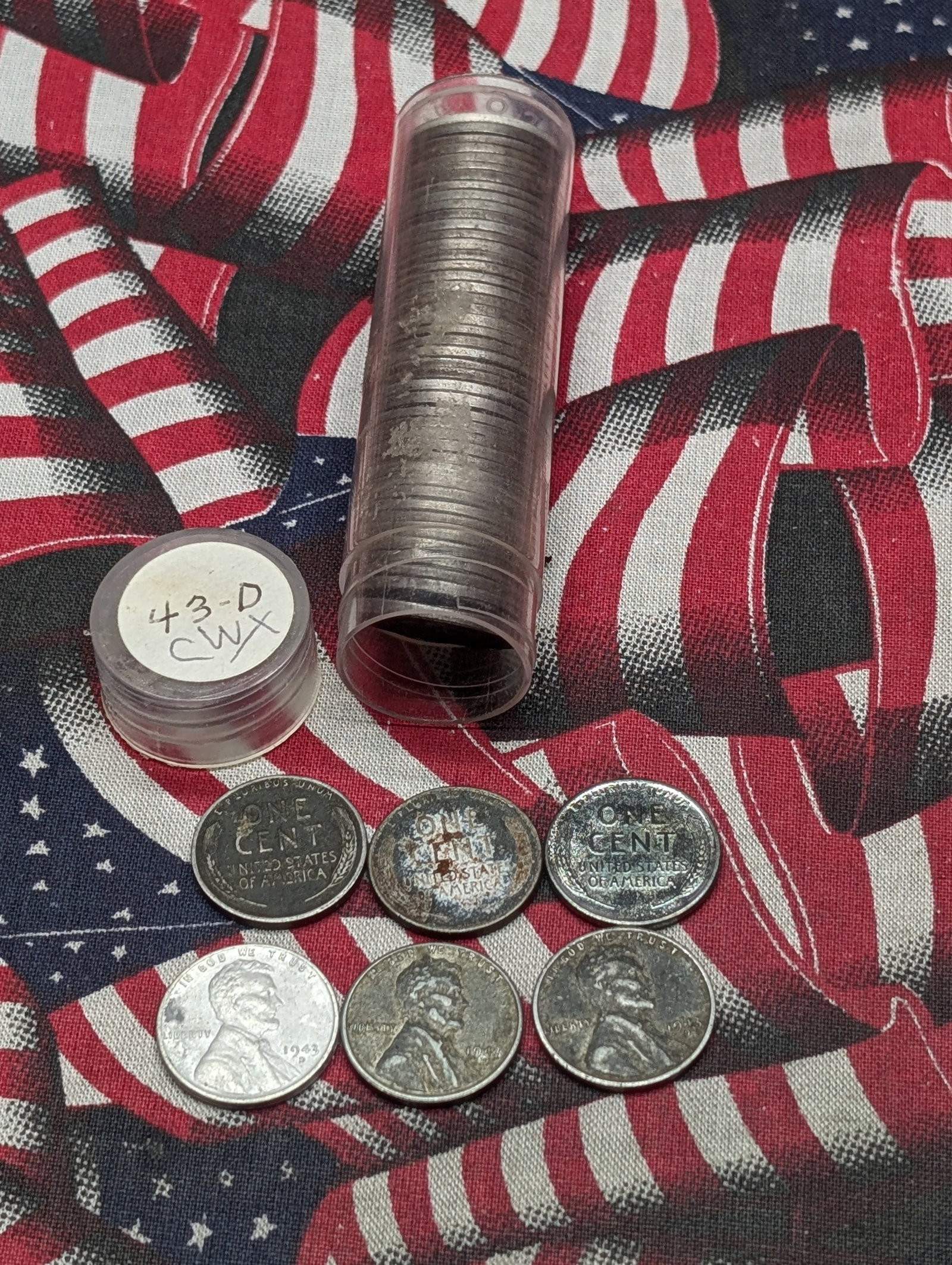 Full Tube of 1943-D Lincoln Steel Wheat Cents (50 Coins): Full Tube of 1943-D Lincoln Steel Wheat Cents (50 Coins)