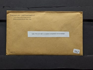 1962 Silver Proof Set Unopened, (3) 90% Silver Coins