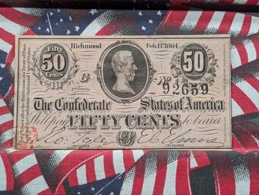 1864 CSA 50 Cent Fractional Currency Very Nice Note