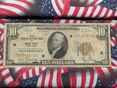 Series of 1929 $10 National Currency Brown Seal NY NY