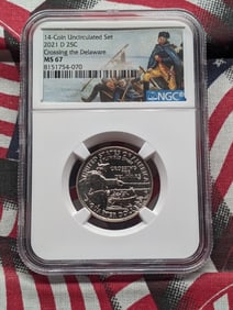 2021-D Crossing the Delaware Quarter - NGC MS67