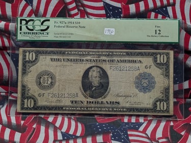 Series 1914 $10 FRN from the Rickey Collection PCGS F12 Top Tier Grader!