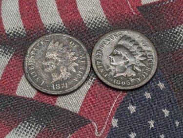 1865 & 1874 Indian Head Cents (2 PCS)
