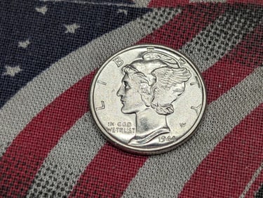 1944-D FSB Mercury Silver Dime - GEM BU