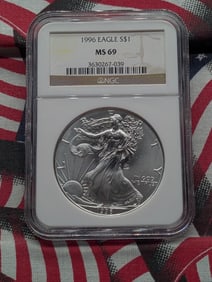 1996 American Silver Eagle - NGC MS69