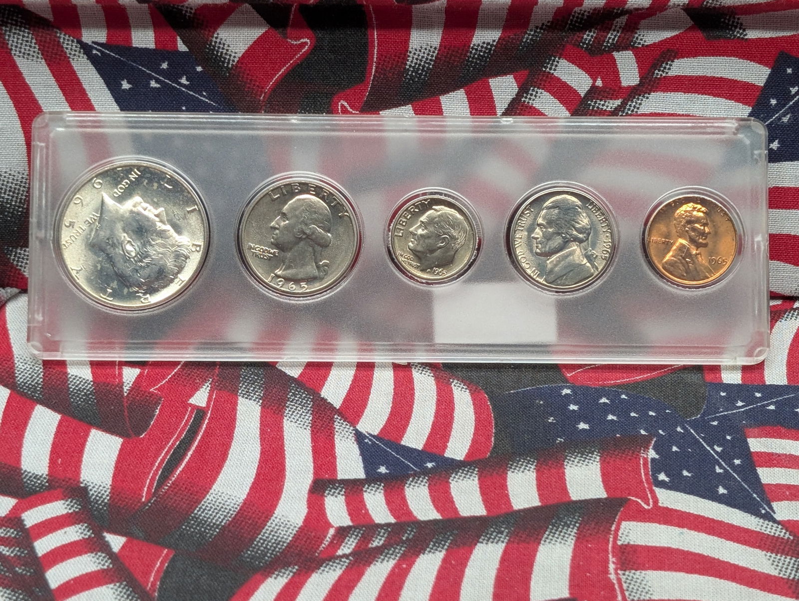 1965 Year Coin Set in Whitman Case - Includes One 40% Silver Kennedy Half Dollar (1 of 4)