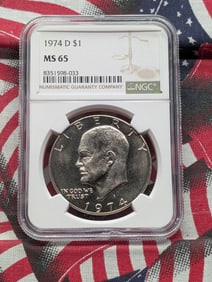 1974-D Eisenhower Dollar - NGC MS65