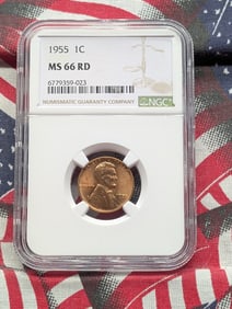 1955 Lincoln Wheat Cent - NGC MS66 RD - Poor Man's Double Die