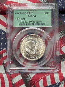 1952-S Washington-Carver Silver Half Dollar - PCGS MS64