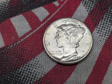 1945-D FSB Mercury Silver Dime - GEM BU