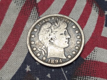 1894-S Barber Silver Quarter - VF
