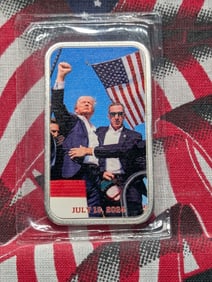 Colorized 1 Oz. .999 FINE SILVER July 13, 2024 Where People Make a Difference - Trump Designed Art