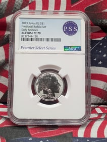 1/4th Oz. .999 FINE SILVER 2023 Fiji $1 Indian Head Buffalo - NGC REVERSE PF70 - Early Release