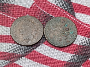 1865 & 1868 Indian Head Cents (2 PCS)