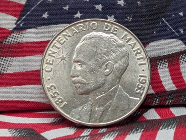 1953 Caribbean Island 1 Silver Peso - AU+