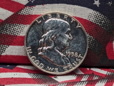 1958 Franklin Silver Half Dollar - GEM BU