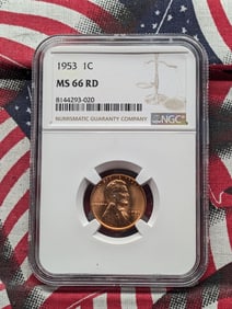 1953 Lincoln Wheat Cent - NGC MS66 RD