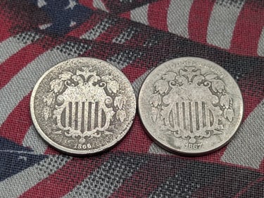 1866 & 1867 Shield Nickels (2 PCS)
