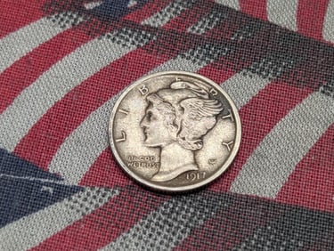 1917-S Mercury Silver Dime - XF/AU