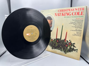 1970s Nat King Cole Christmas With Nat King Cole And Fred Waring & The Pennsylvanians Vinyl Album -