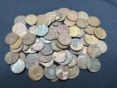 Lot of Smashed, Cut, and Damaged Indian Head & Lincoln Wheat Cents - 6.45 ounces