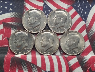 5 Kennedy Half Dollars 1980 P&D, 1981 D, 1982 P, 1983 P