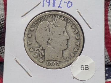 1902-O Barber Half Dollar
