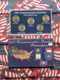 2001-P Commemorative Washington State Quarters! - New York, N. Carolina, Rhode Island, Vermont, &